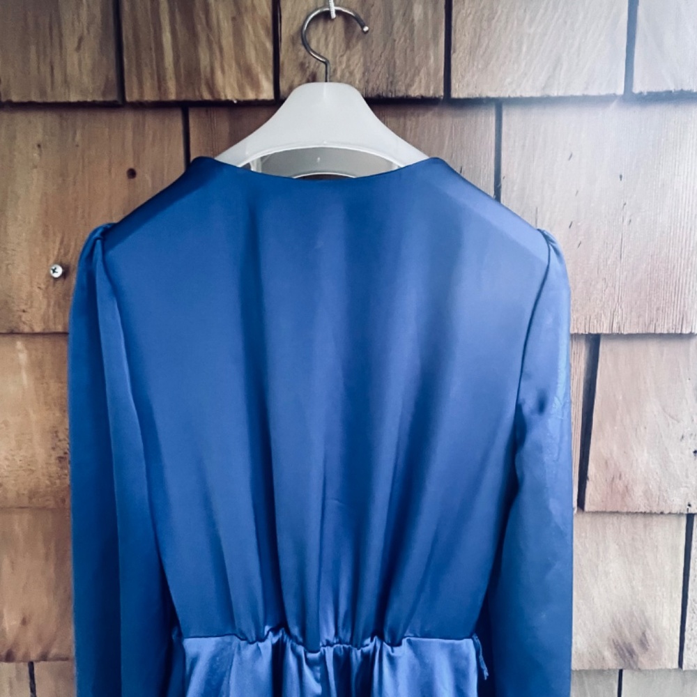 Ever New  🇦🇺 Blue Satin Wrap Dress - Picture 11 of 15